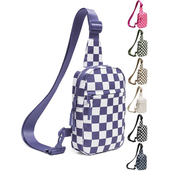 Checkered Sling Bag, Spacious Checkered Crossbody Bag Shoulder :v - Picture 1 of 7